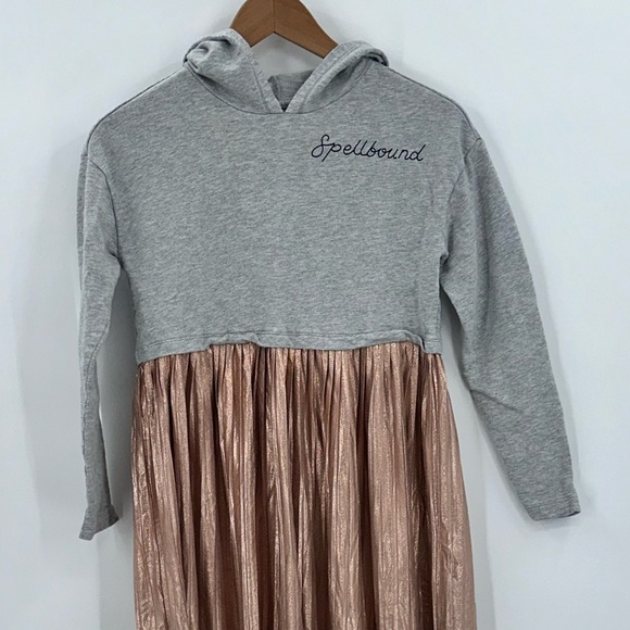 GYMBOREE Metallic Pink & Gray Hooded Spellbound Dress Size 10-12 EUC - Picture 7 of 7